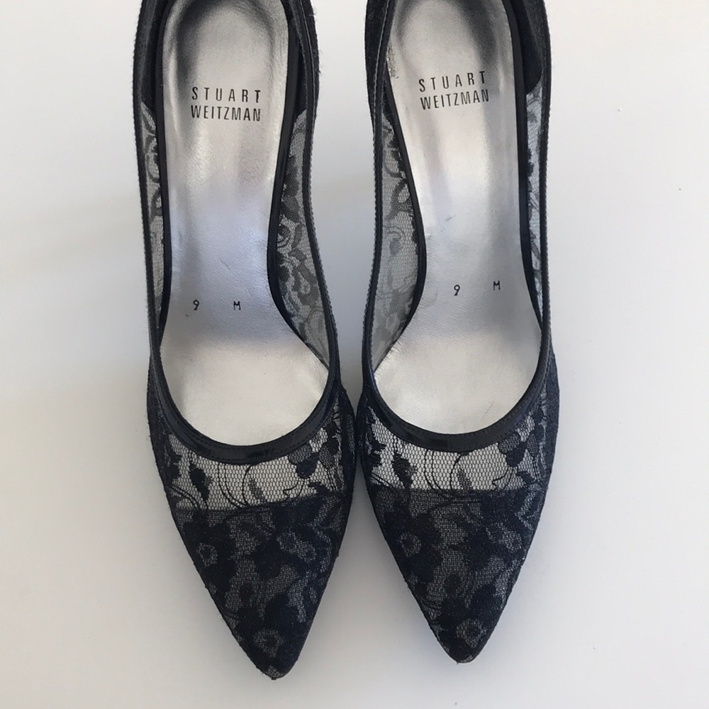 Stuart Weitzman Sheer Black Heels